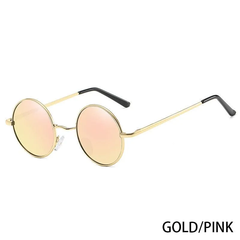 Retro Polarized Round Metal Frame Sunglasses
