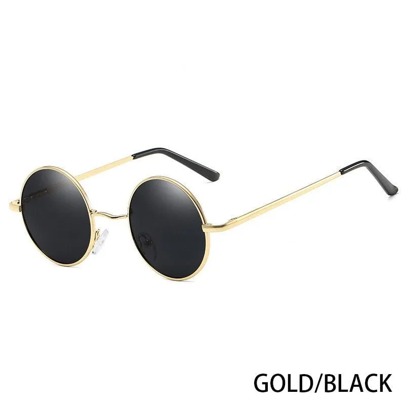 Retro Polarized Round Metal Frame Sunglasses