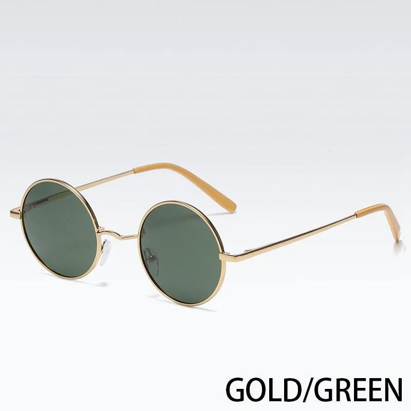 Retro Polarized Round Metal Frame Sunglasses