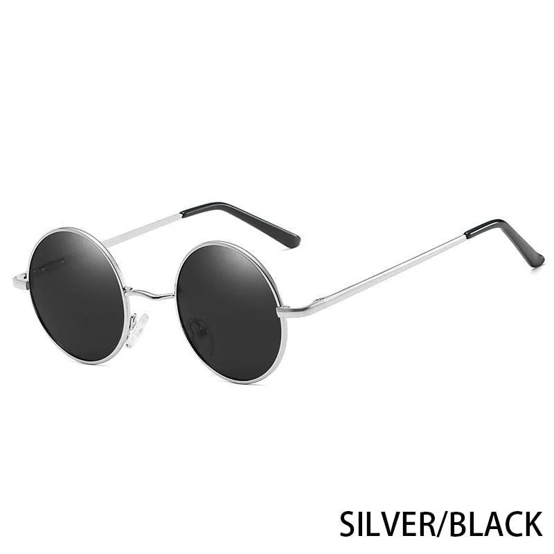Retro Polarized Round Metal Frame Sunglasses