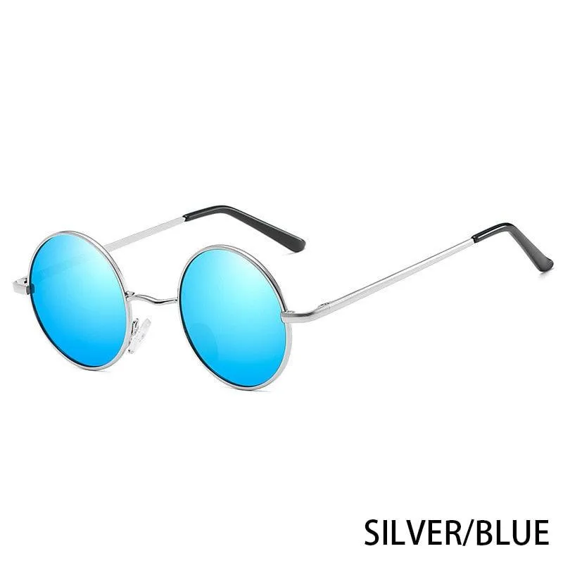 Retro Polarized Round Metal Frame Sunglasses