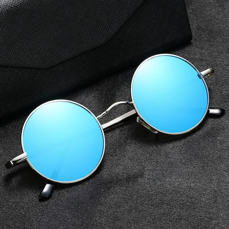 Retro Polarized Round Metal Frame Sunglasses