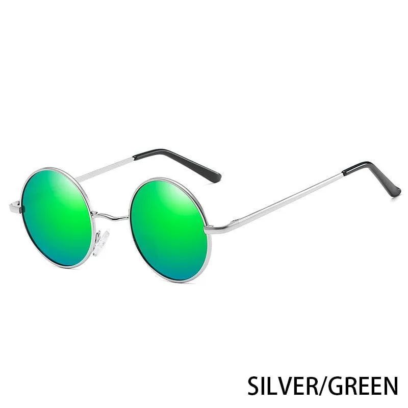 Retro Polarized Round Metal Frame Sunglasses