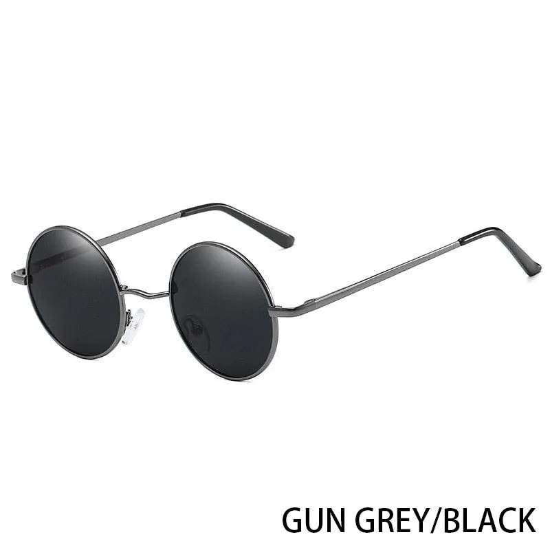Retro Polarized Round Metal Frame Sunglasses