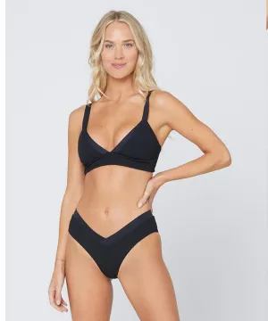 Ribbed Vera Bikini Top Black
