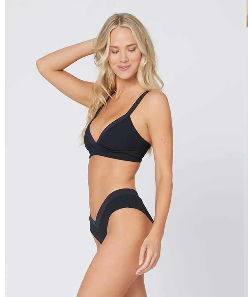 Ribbed Vera Bikini Top Black