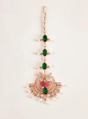 Rose gold nerina maang tikka