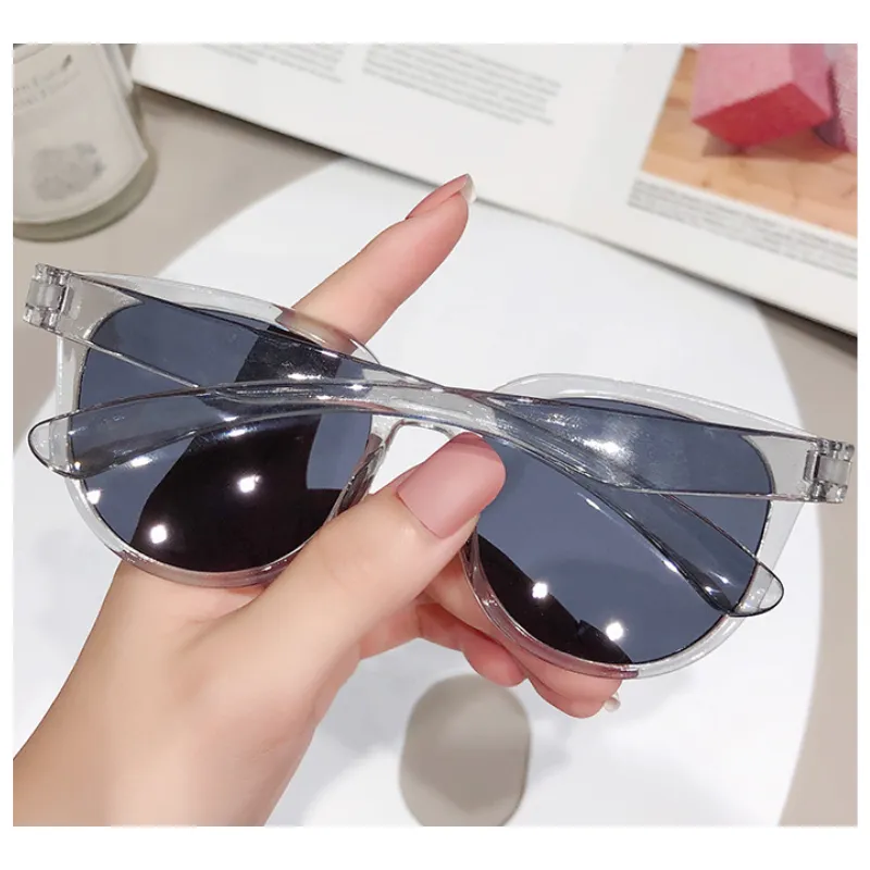 Rosy Lane Cat Eye Round Sunglasses Clear - Black