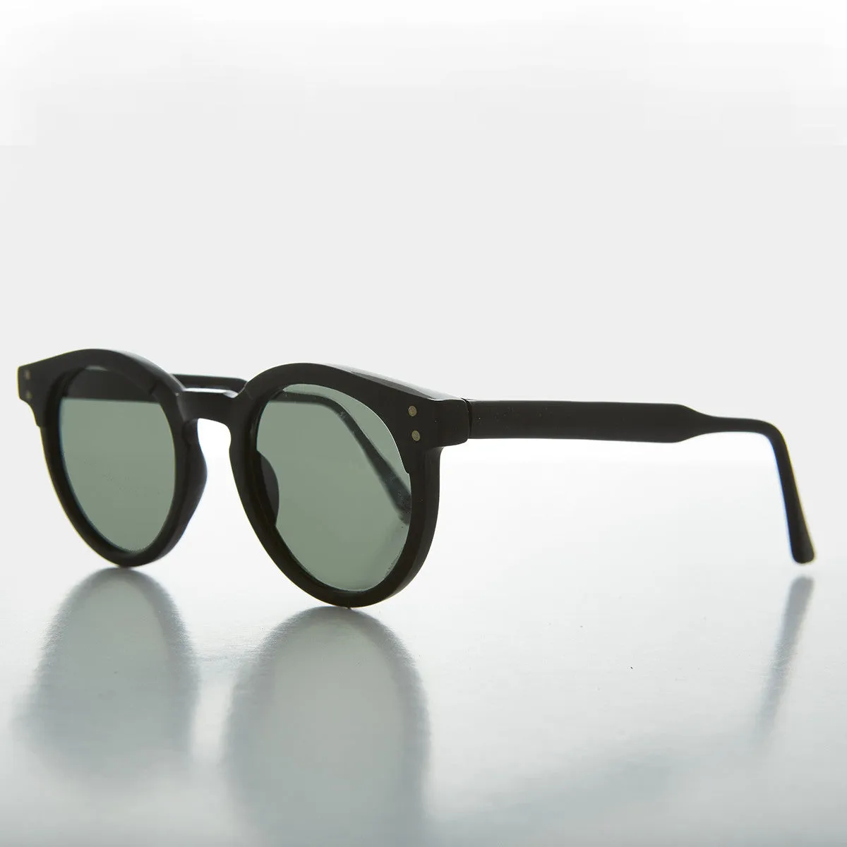 Round Horn Rim Classic Pantos Vintage Sunglass with Glass Lens - Brad