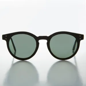 Round Horn Rim Classic Pantos Vintage Sunglass with Glass Lens - Brad
