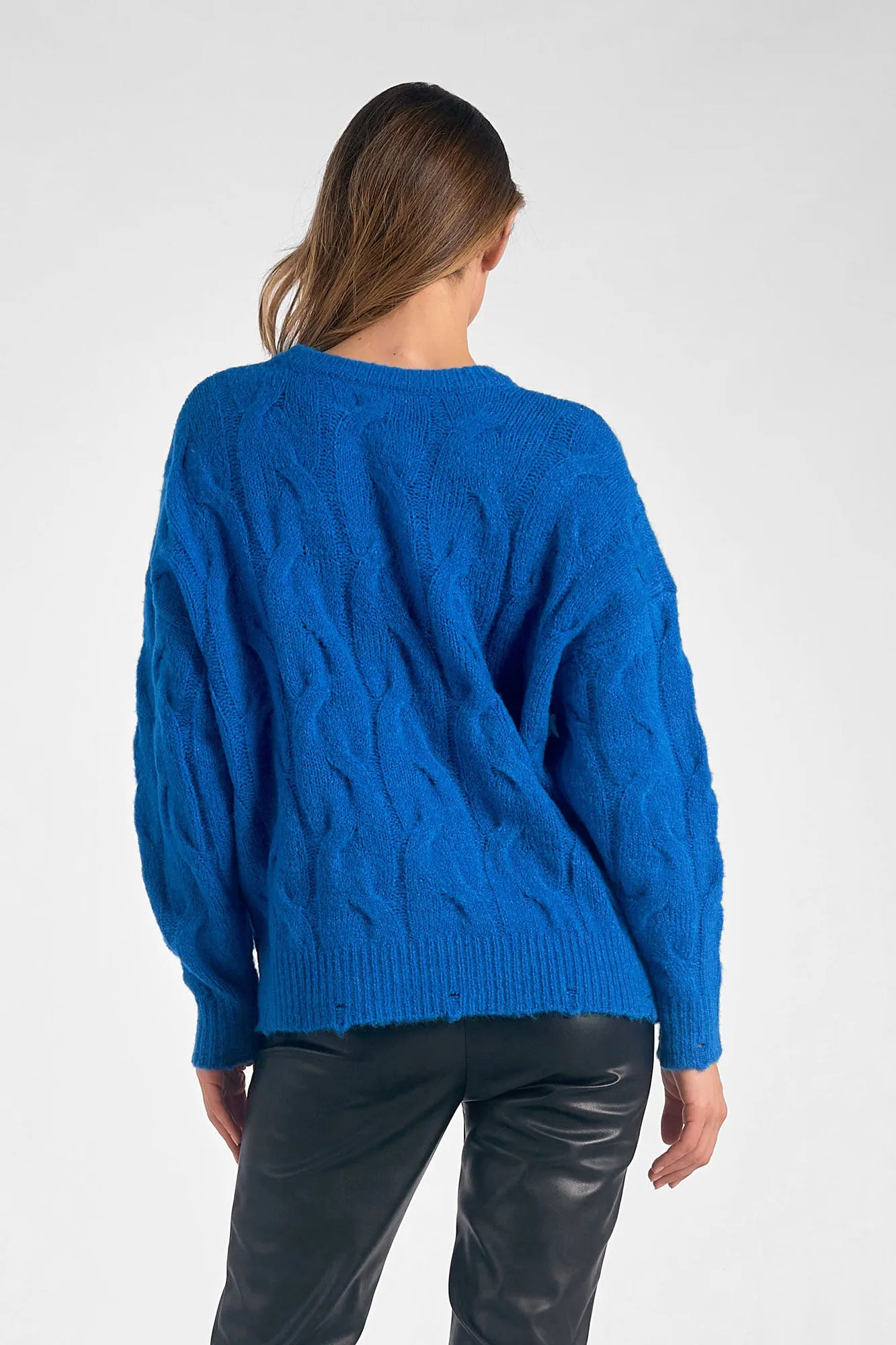 Round Neck Chunky Knit Sweater