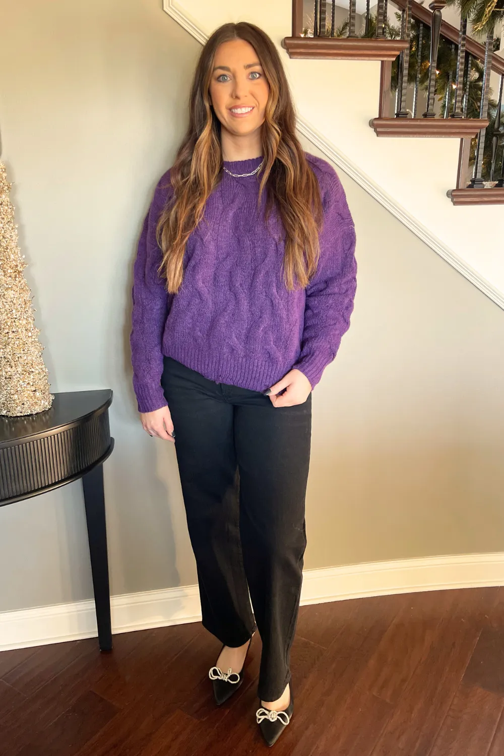 Round Neck Chunky Knit Sweater