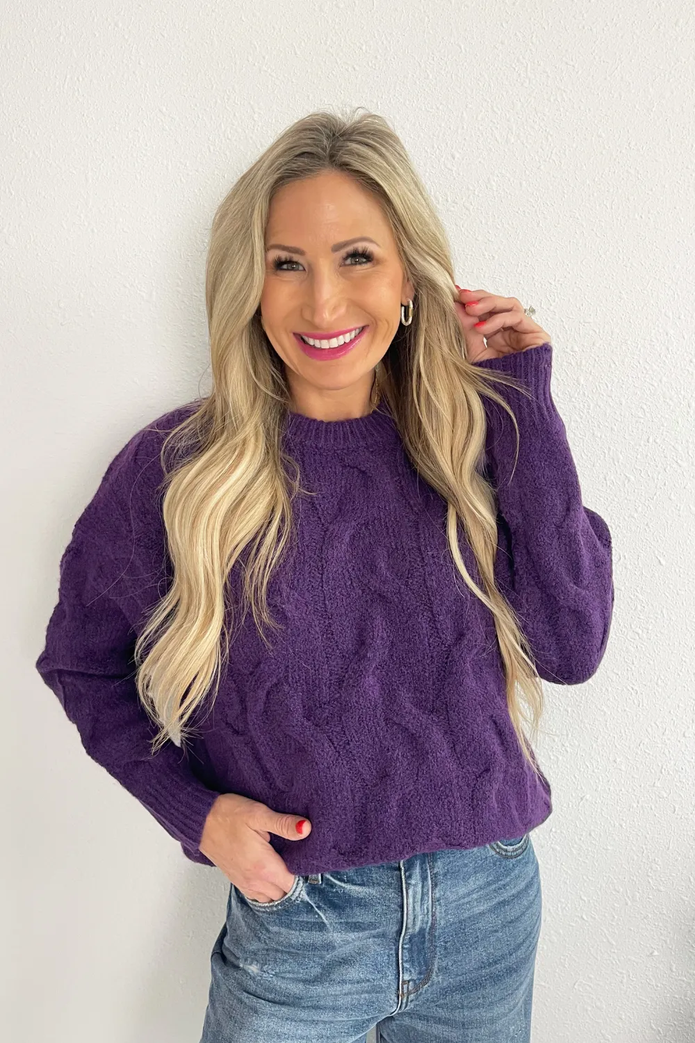 Round Neck Chunky Knit Sweater