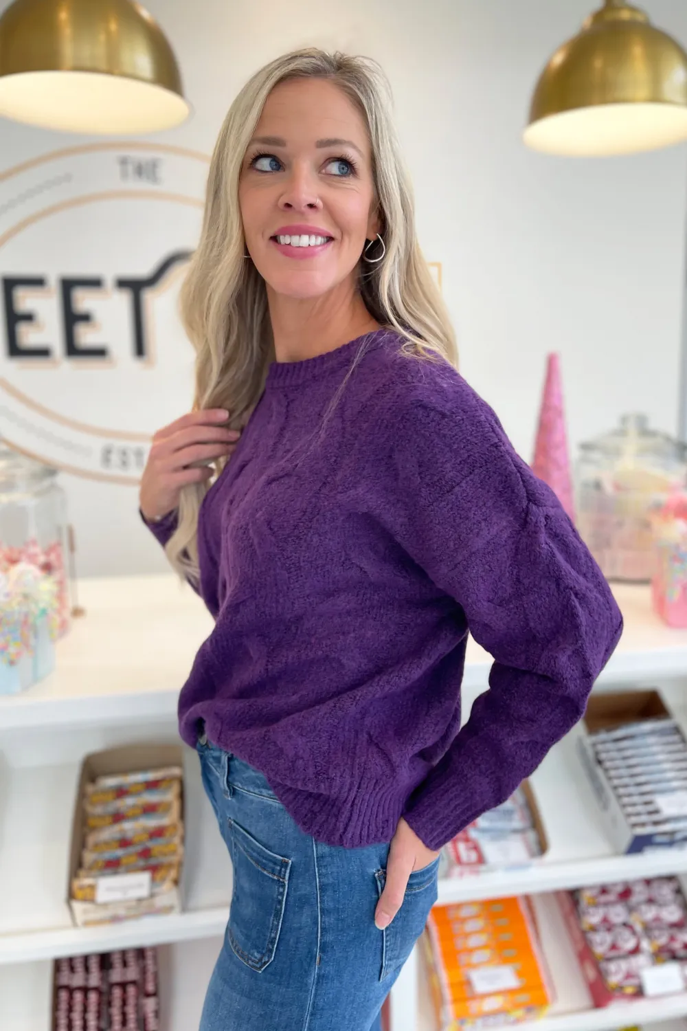 Round Neck Chunky Knit Sweater