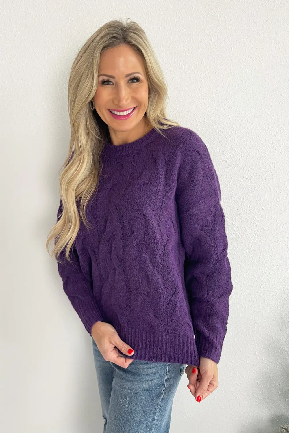 Round Neck Chunky Knit Sweater