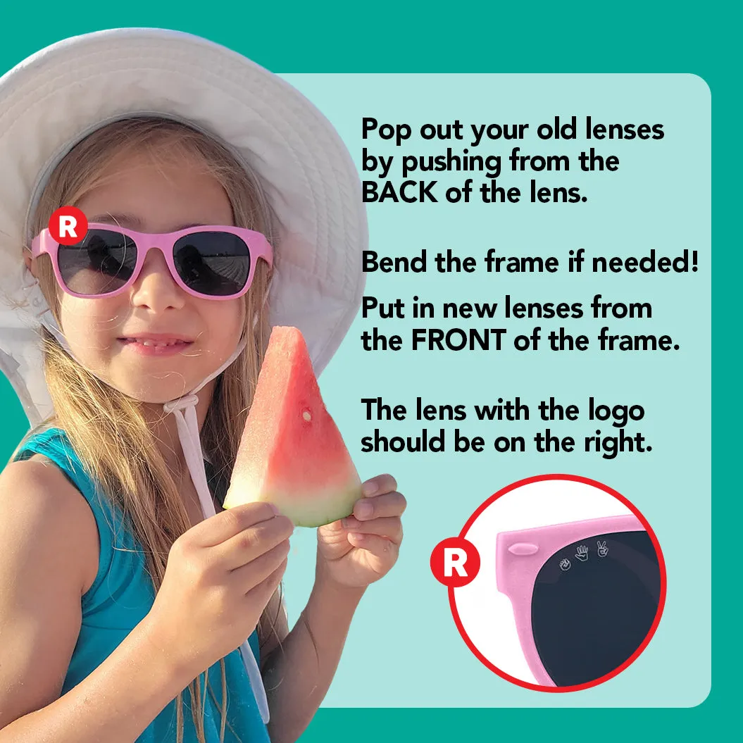 Round Replacement Lens Set | Mirrored Blue