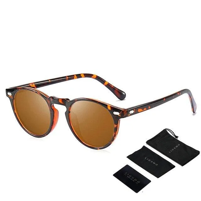 Round Sunglasses For Women Classic Ultralight  Polarized Driving Glasses