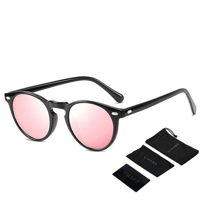 Round Sunglasses For Women Classic Ultralight  Polarized Driving Glasses