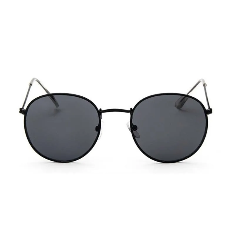 Round Sunglasses Woman Brand Designer Alloy Mirror Ray