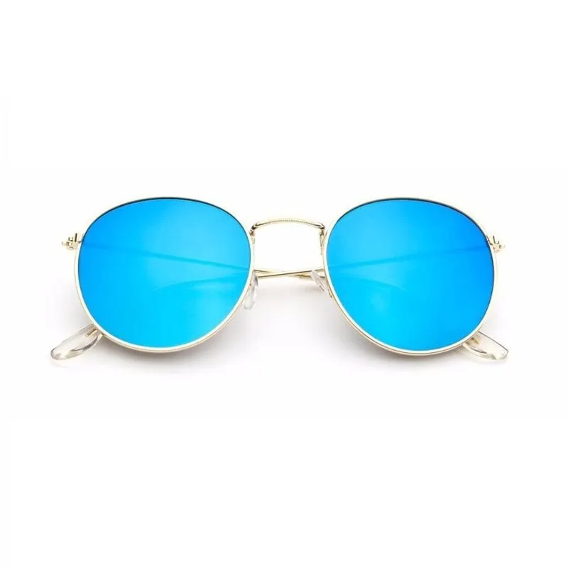 Round Sunglasses Woman Brand Designer Alloy Mirror Ray