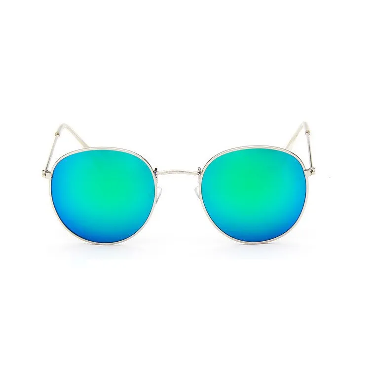 Round Sunglasses Woman Brand Designer Alloy Mirror Ray