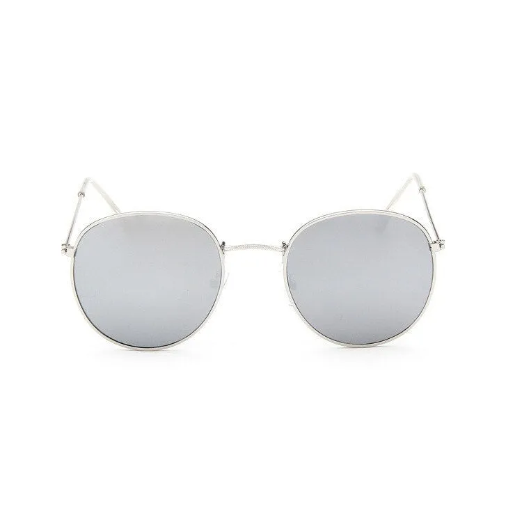 Round Sunglasses Woman Brand Designer Alloy Mirror Ray