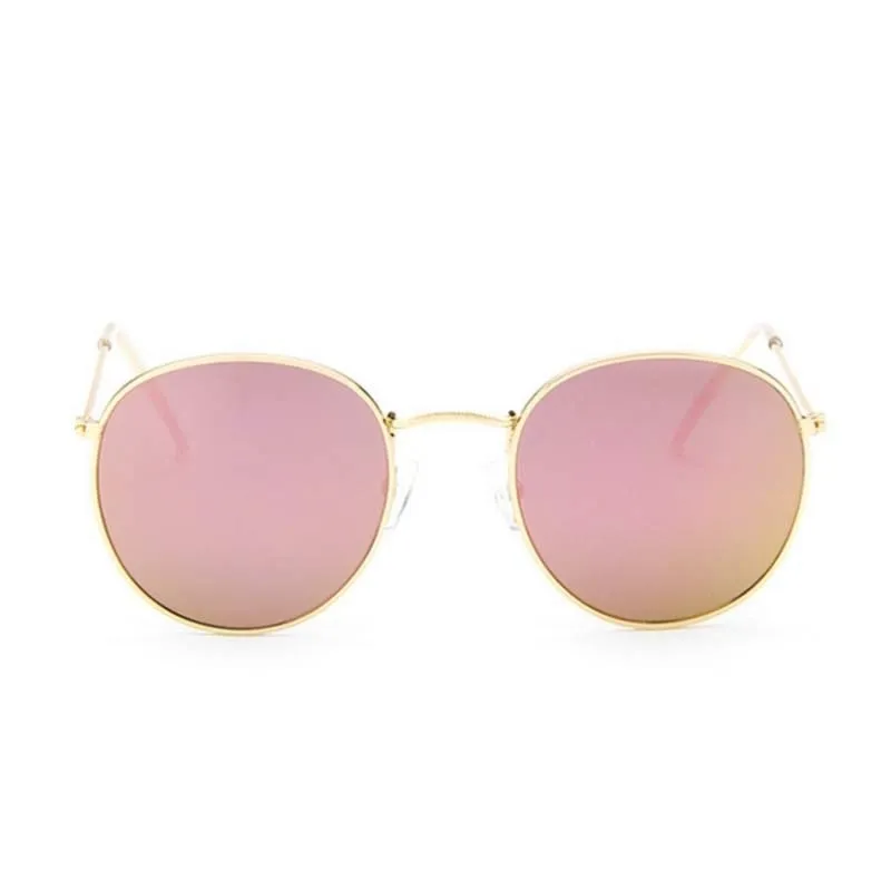 Round Sunglasses Woman Brand Designer Alloy Mirror Ray