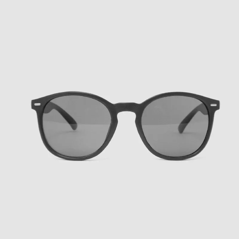 Round Wheat Sunglasses - Black