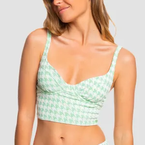 Roxy Check It Underwired Bikini Top Sprucetone - Womens