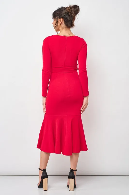 Ruffled Bodycon Maxi Dress