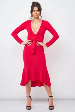 Ruffled Bodycon Maxi Dress