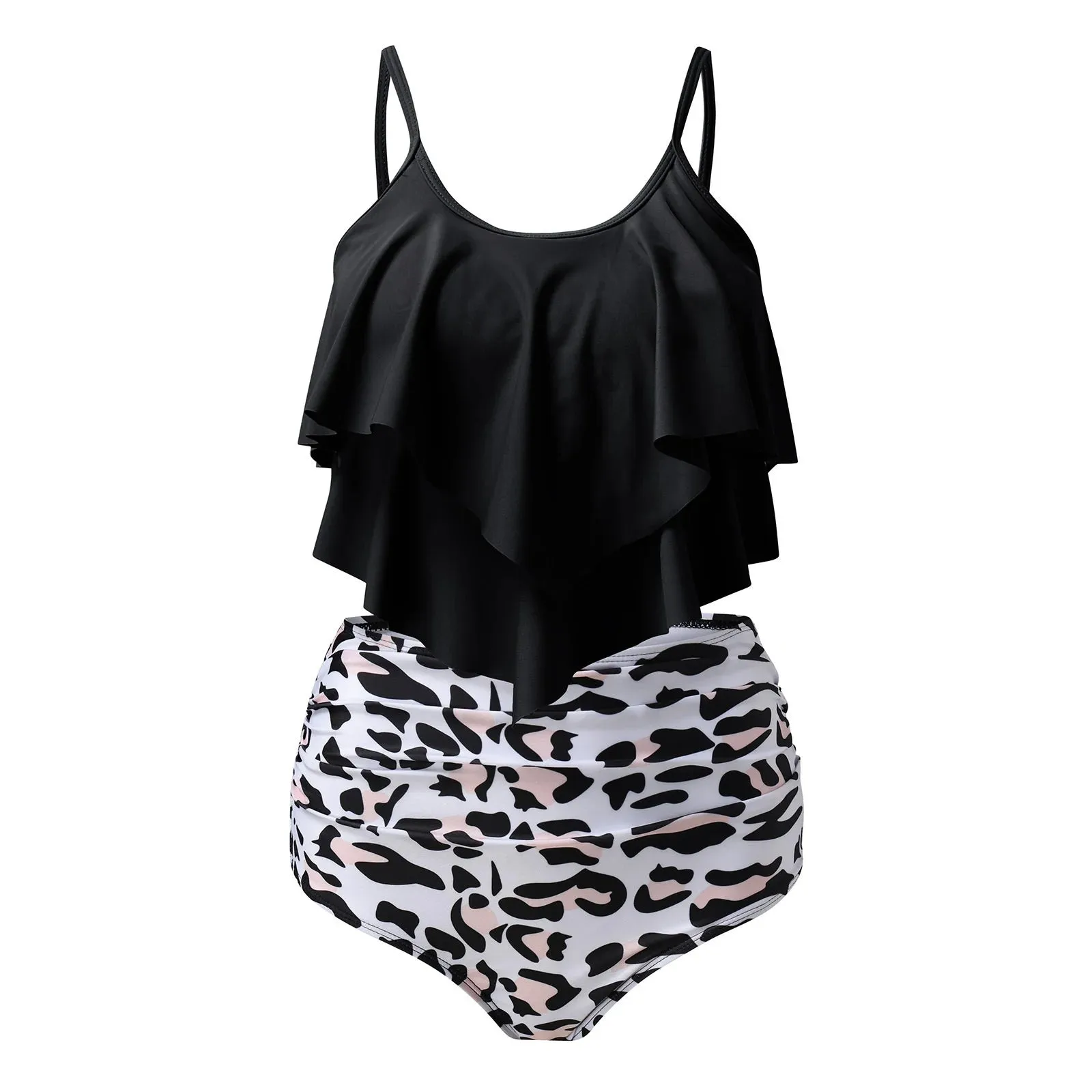Ruffles Print Push Up Tankini