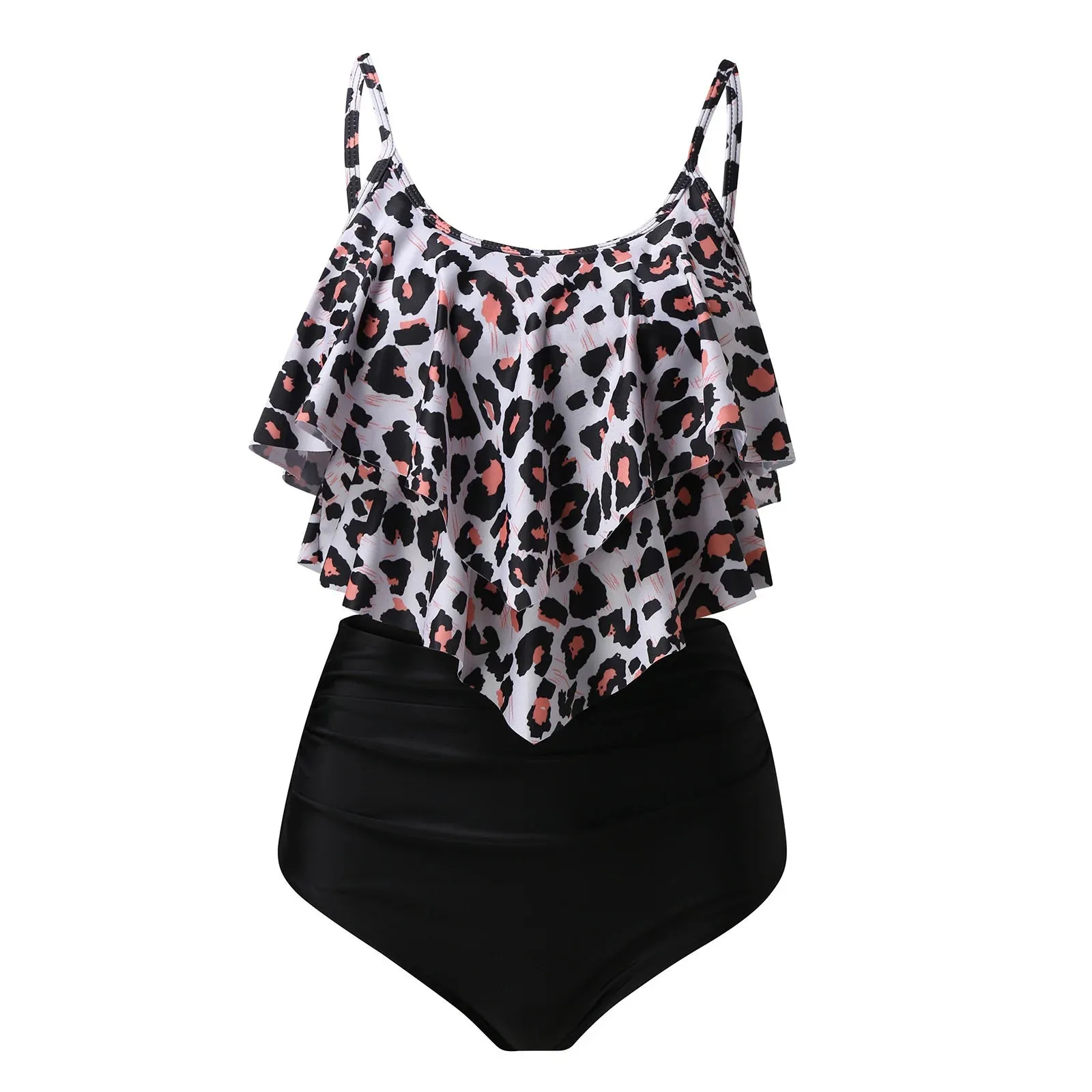 Ruffles Print Push Up Tankini