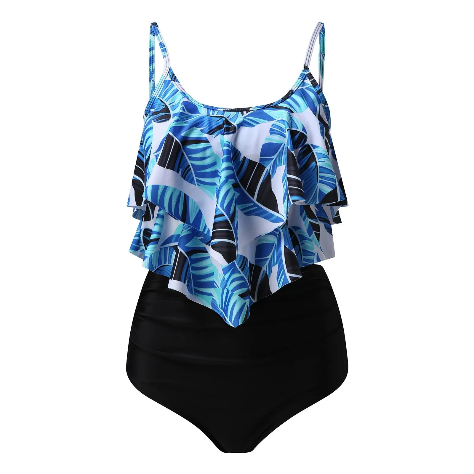 Ruffles Print Push Up Tankini