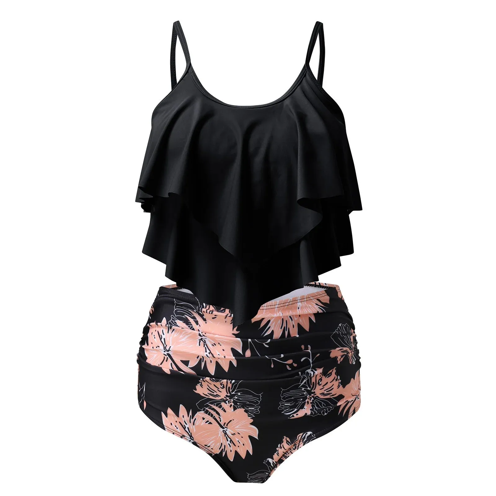 Ruffles Print Push Up Tankini