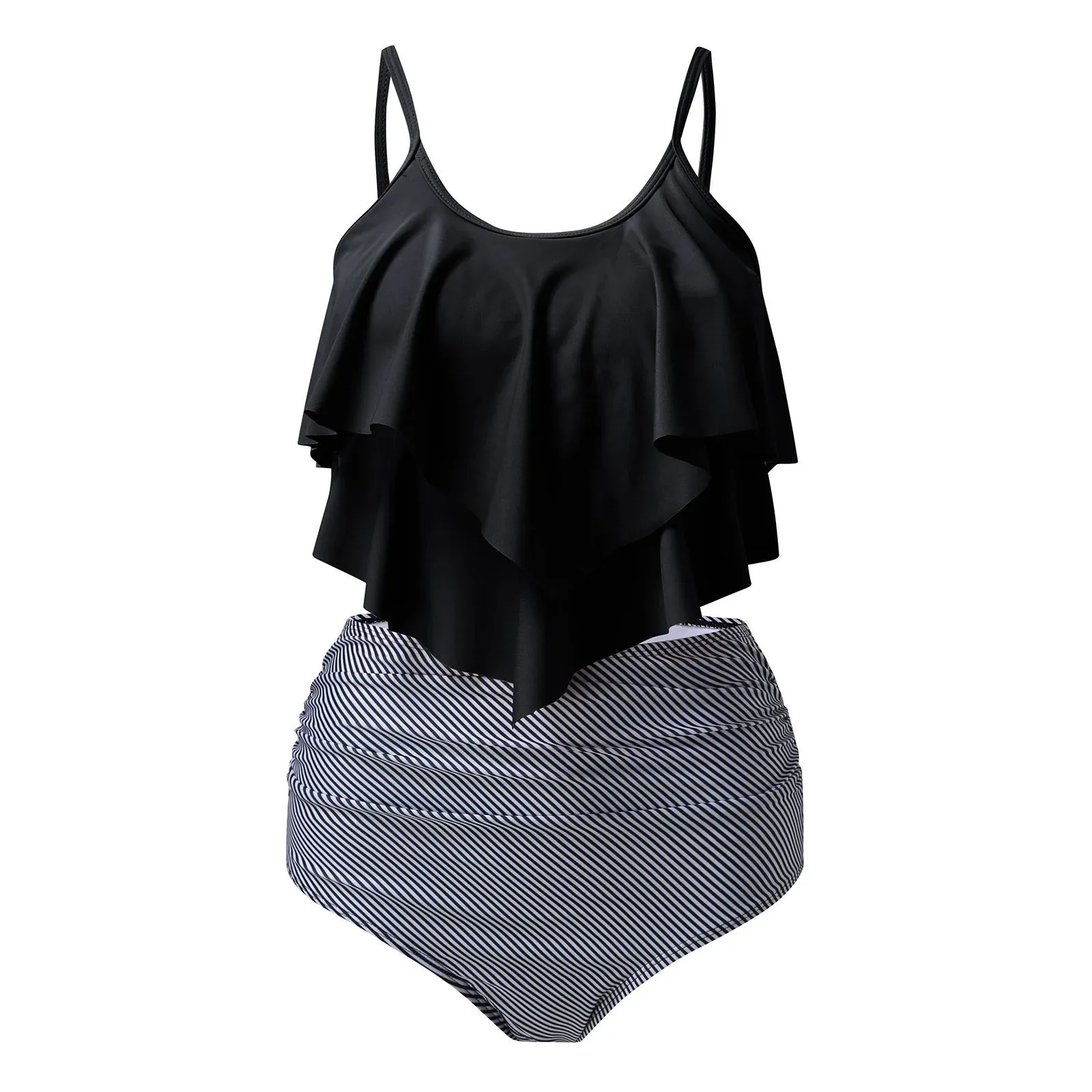 Ruffles Print Push Up Tankini