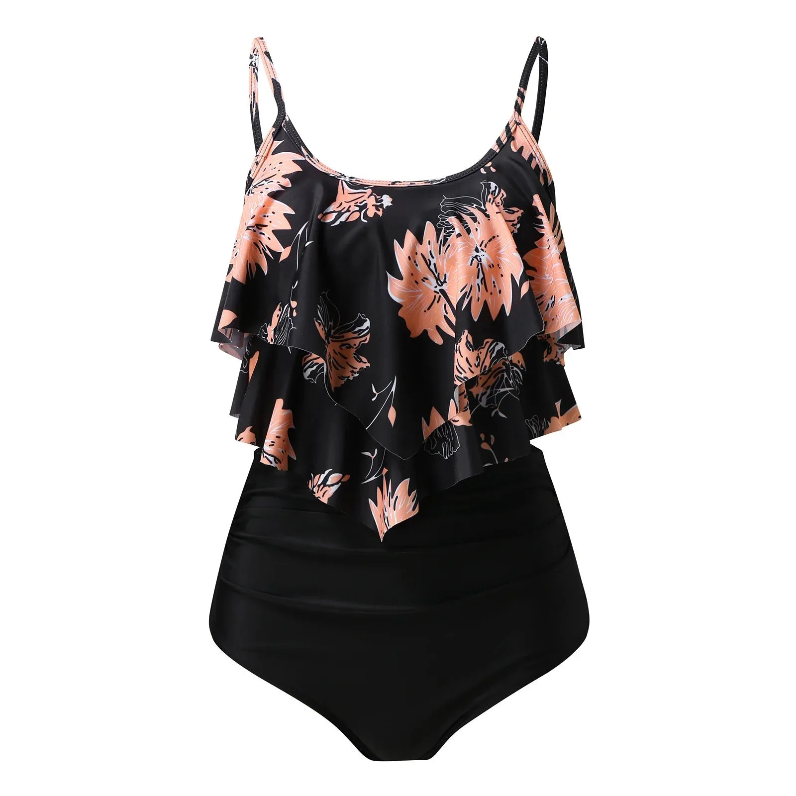 Ruffles Print Push Up Tankini