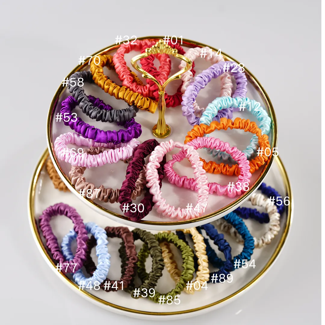 Sakura silk scrunchies mini