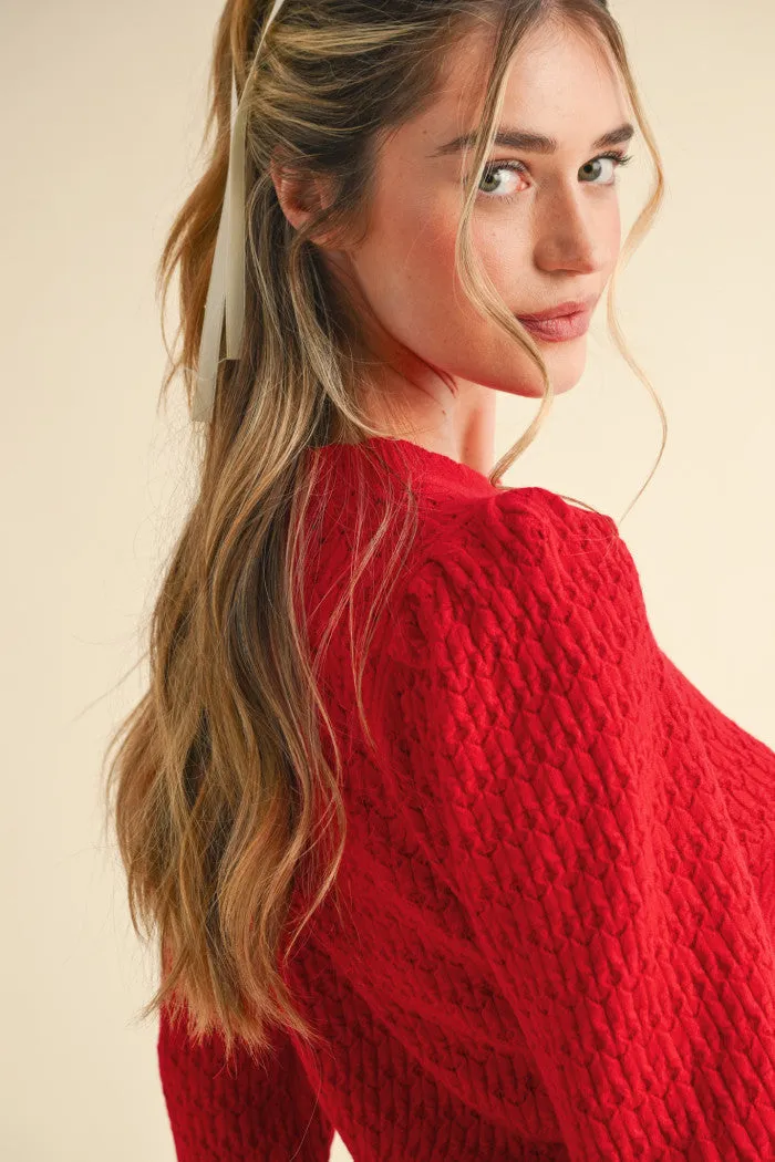 Scallop Edge Pointelle Sweater