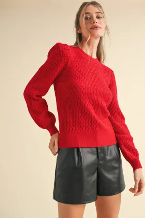 Scallop Edge Pointelle Sweater