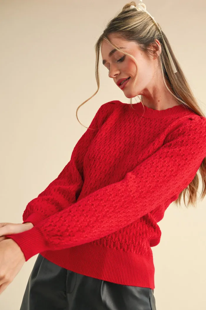 Scallop Edge Pointelle Sweater