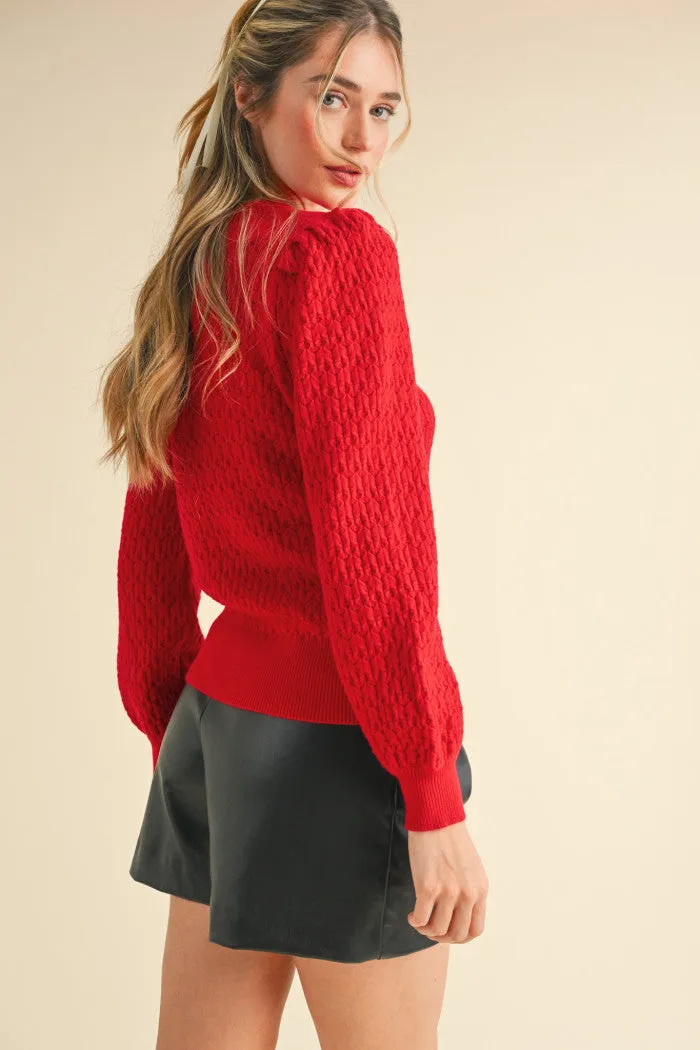 Scallop Edge Pointelle Sweater