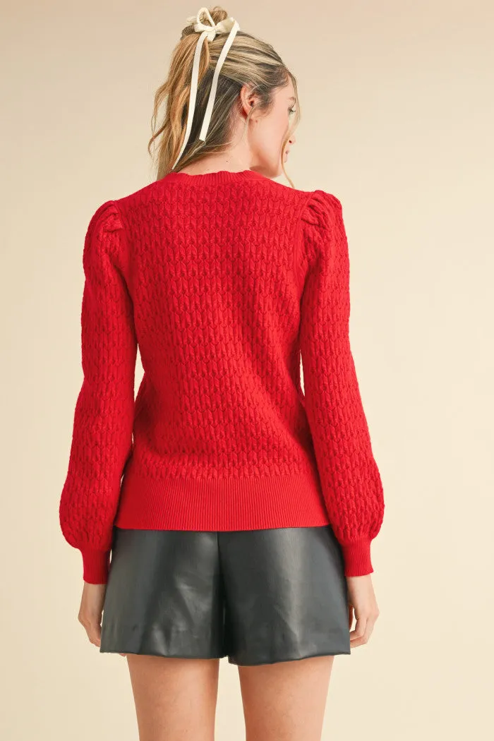 Scallop Edge Pointelle Sweater