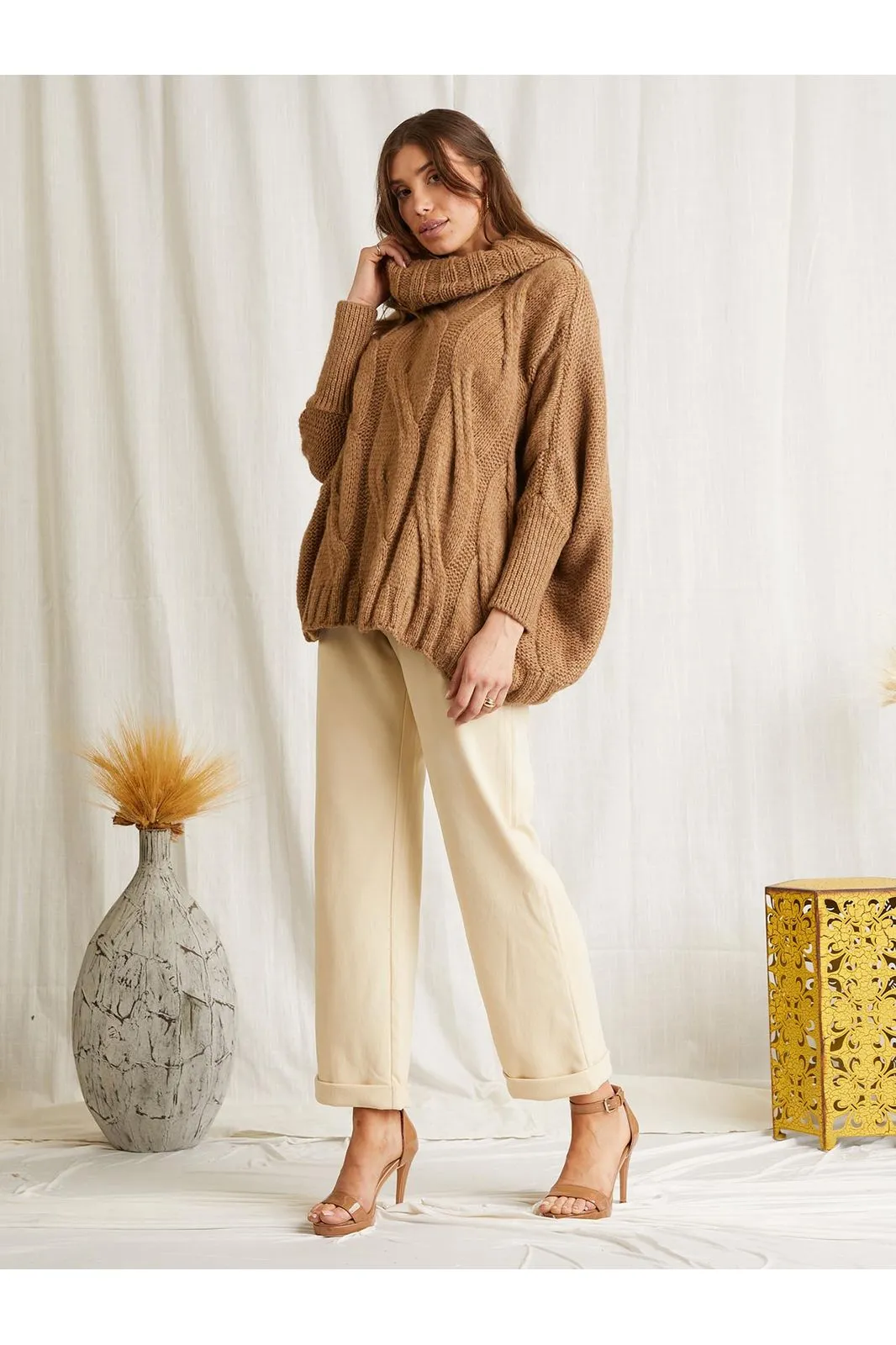 Scandal - Claire Sweater - Carmel and Ivory