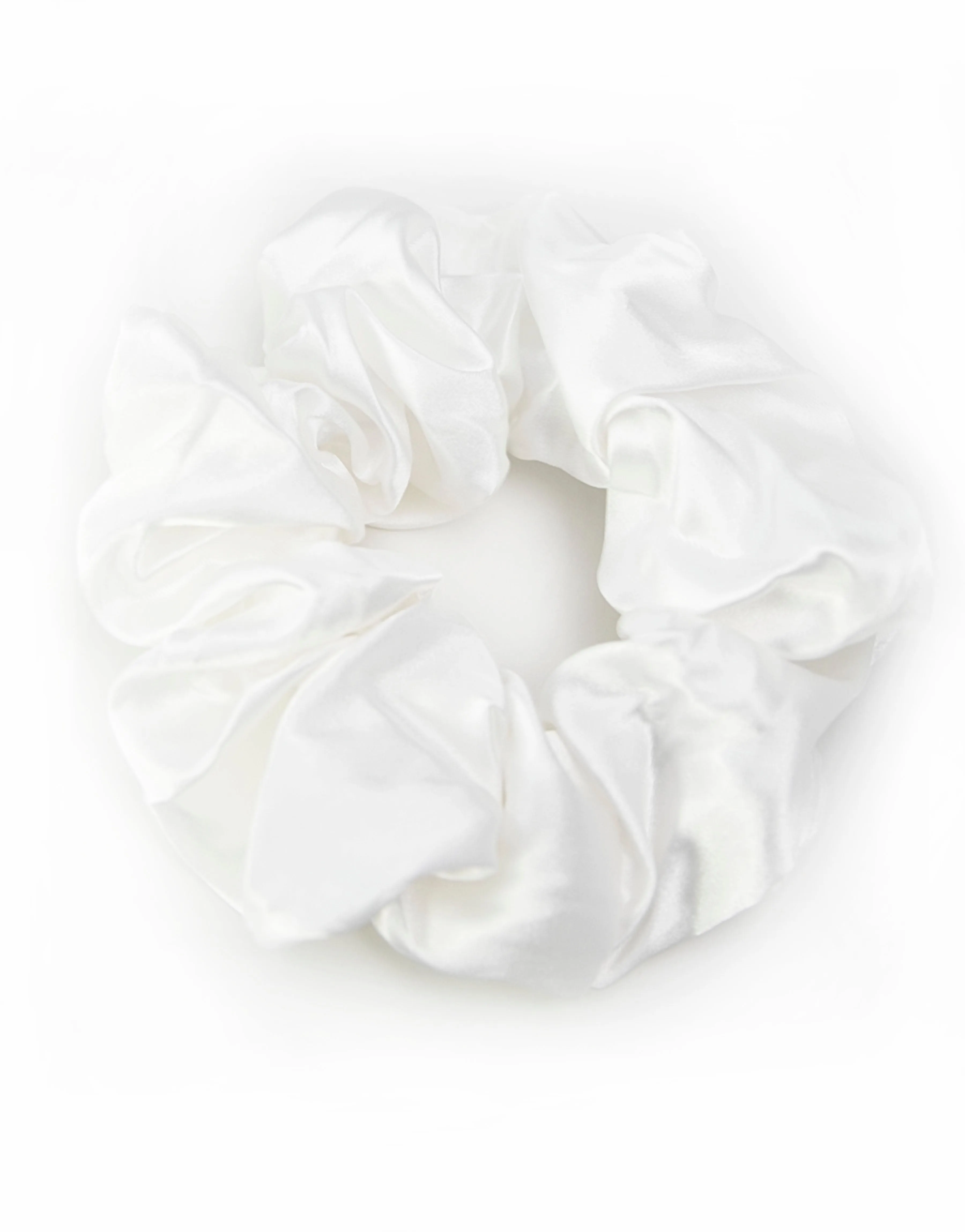 Scrunchie - Soft Silky Satin - White