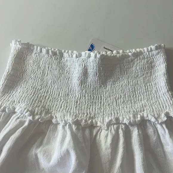 SEASPICE Resortwear Amy Two-Piece Halter and Maxi Skirt White Cotton Lace Large