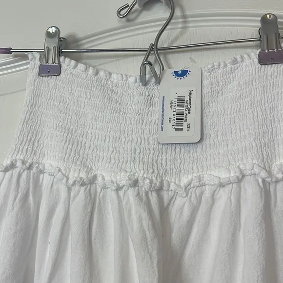 SEASPICE Resortwear Amy Two-Piece Halter and Maxi Skirt White Cotton Lace Large