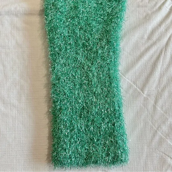 Sies Marjan Luxury Tinsel Sweater Metallic Fuzzy Sea Foam Crew Neck