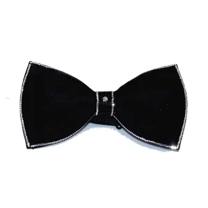 Silk bow tie with white Swarovski crystals