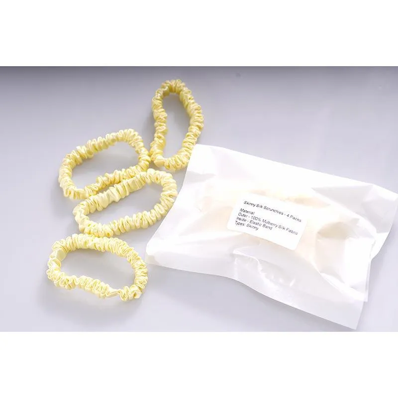 Silk hair ties small - Butter- 4 Pack - dropshipping